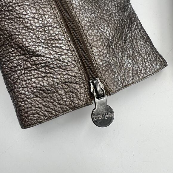 Taryn by Taryn Rose Metallic Leather Booties Heel Ankle Boots - Picture 5 of 10